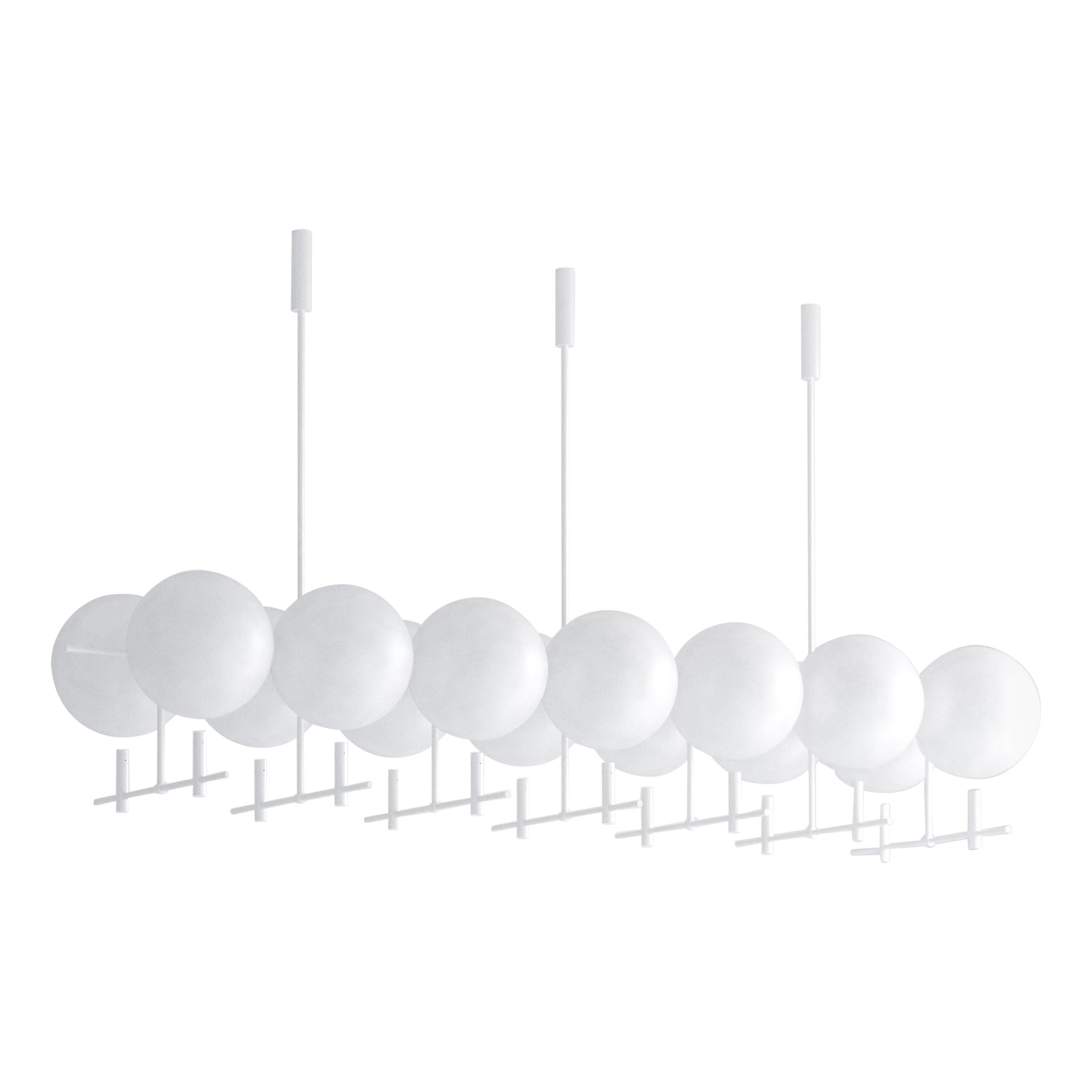 Luna Luminaire / Chandelier Horizontal II14 en blanc mat