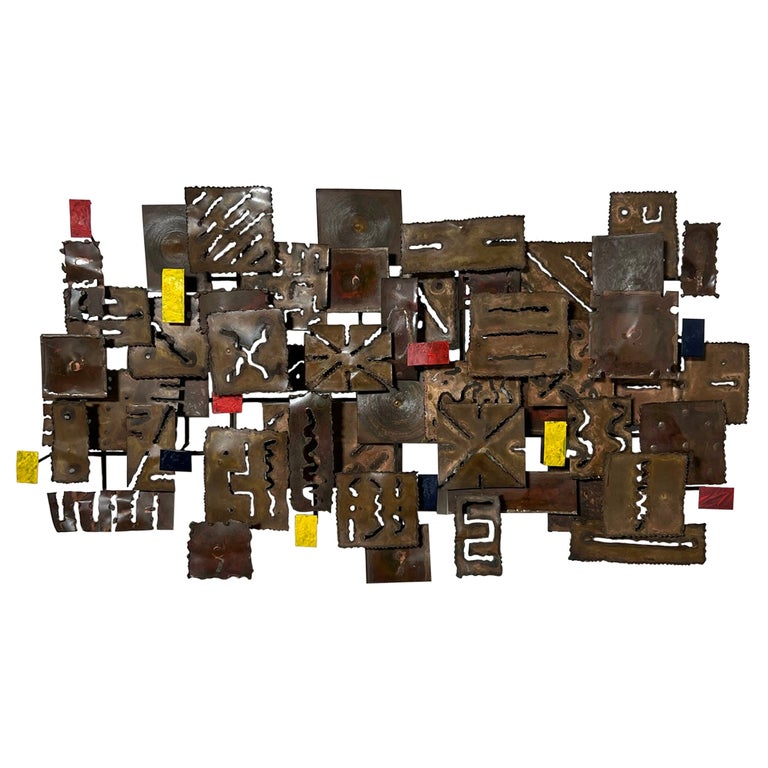 Mid-Century Brutalist Abstract Torch Cut Wall Sculpture, Circa 1960s ...