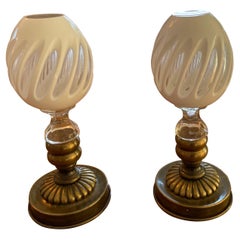 Pair of Art glass Victorian Newell Posts