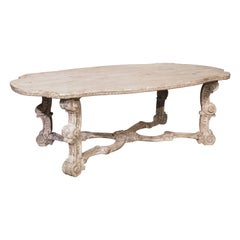 Italian White Painted Baroque Style Dining Table from Florence