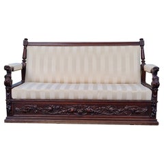 Antique Sofa Daybed Bed Gothic Chateau Carved 19th Century Sofa Bed Renaissance