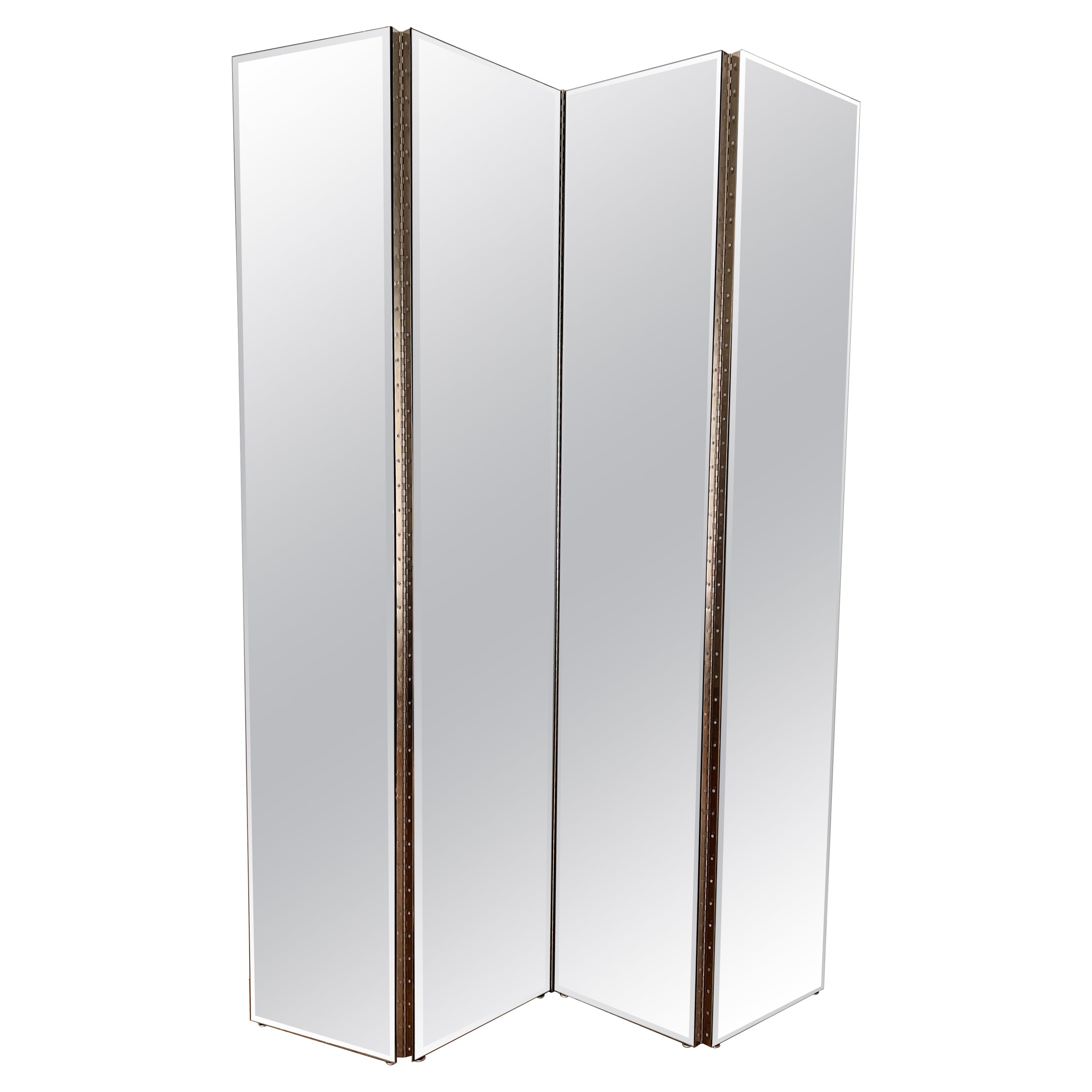 2 Acrylic Freestanding Mirrored Room Dividers at 1stDibs