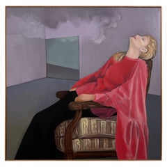 Post-Modern Portrait of a Reclining Woman by Nancy Egol, Circa 1980s