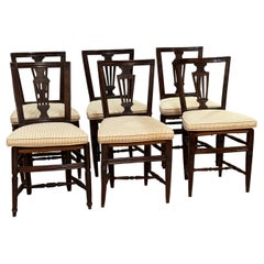 Set of Six 19th Century Country French Chairs