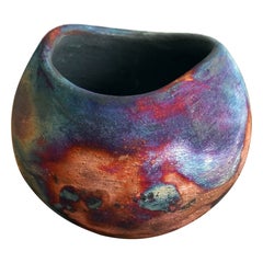 Raaquu Hikari Raku Pottery Vase - Full Copper Matte - Handmade Ceramic, Malaysia