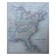 Original Antique Map of United States, Grattan and Gilbert, 1843