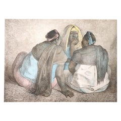 Signed Francisco Zuniga, 'Tres Mujeres'. Editioned Lithograph, 1981