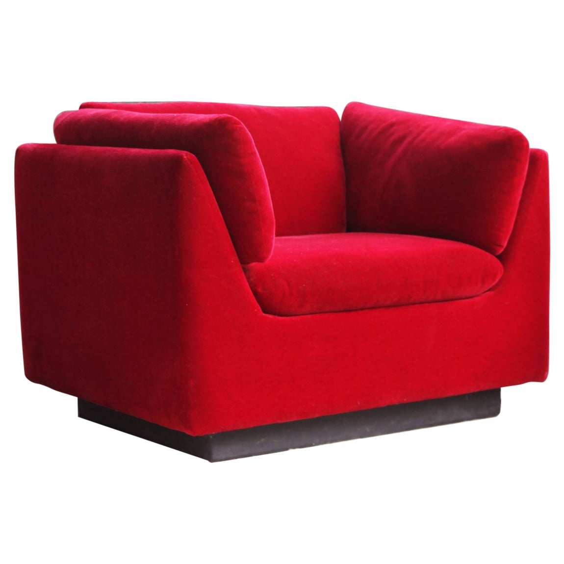 Post Modern Mid-Century Modern Red Lounge Chair by Metropolitan of San Francisco For Sale