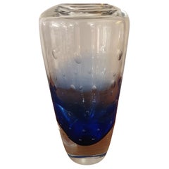 Hand Blown Controlled Bubble Swedish Glass Vase