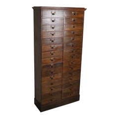 Antique French Oak and Pine Jewelers / Watchmakers Cabinet, Early 20th Century