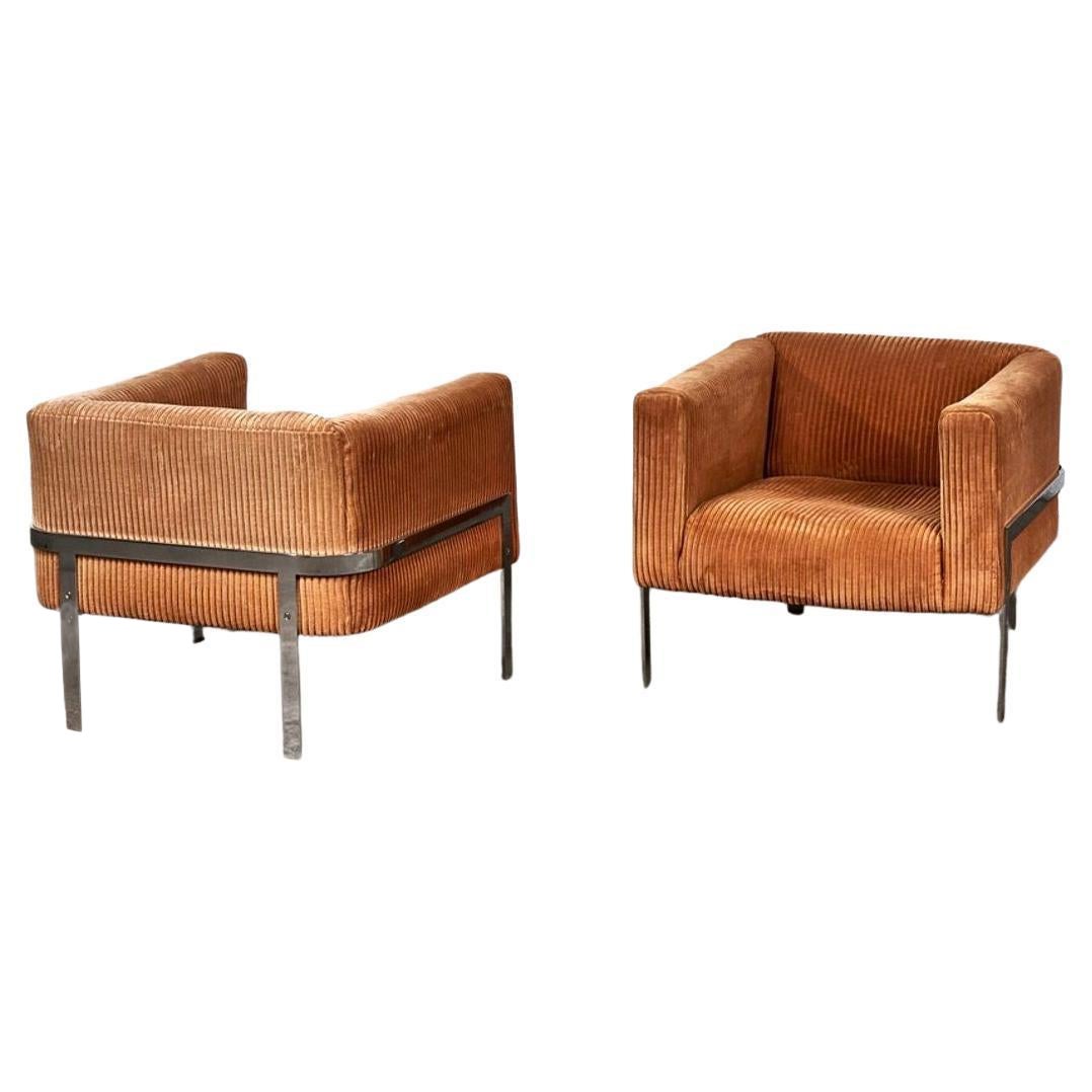 Milo Baughman for Thayer Coggin Flatbar Lounge Chairs, 1970 For Sale