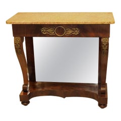 Louis Philippe Marble Top Console Table