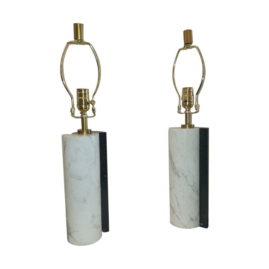 Monochromatic Marble Lamps For Sale