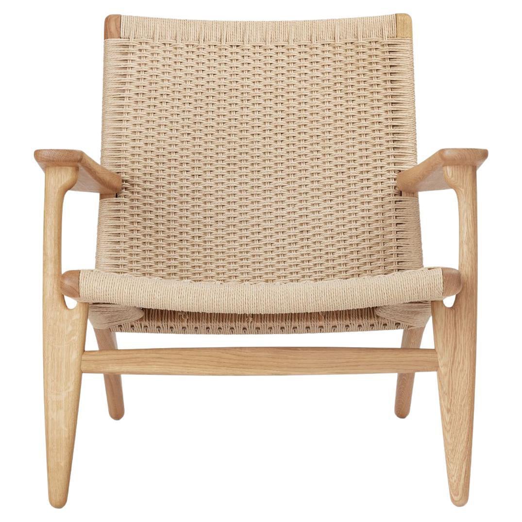 Chaise CH25 de Hans J Wegner en chêne, huile et cordon de papier naturel pour Carl Hansen & Son en vente