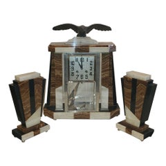 Antique Mantel Top Clock Set