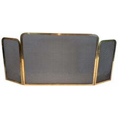 Brass and Grilling Fireplace Screen 
