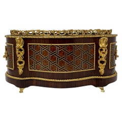 Antique French Marquetry Jardiniere with Bronze D'ore Mounts, Circa 1890.