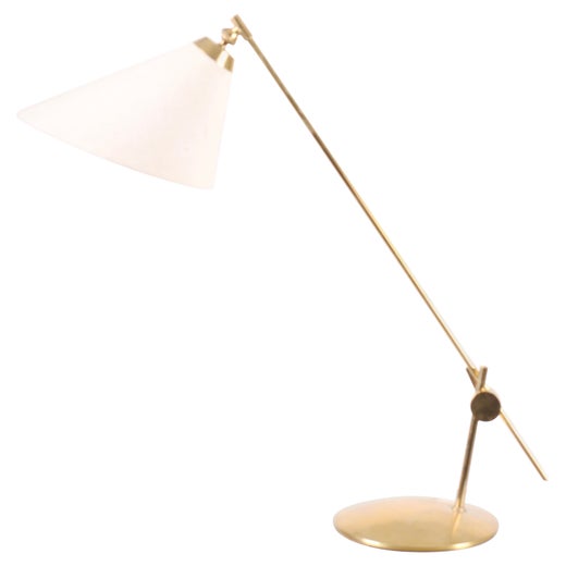 Vintage Danish Brass Reading Table Lamp by TH Valentiner Copenhagen For  Sale at 1stDibs