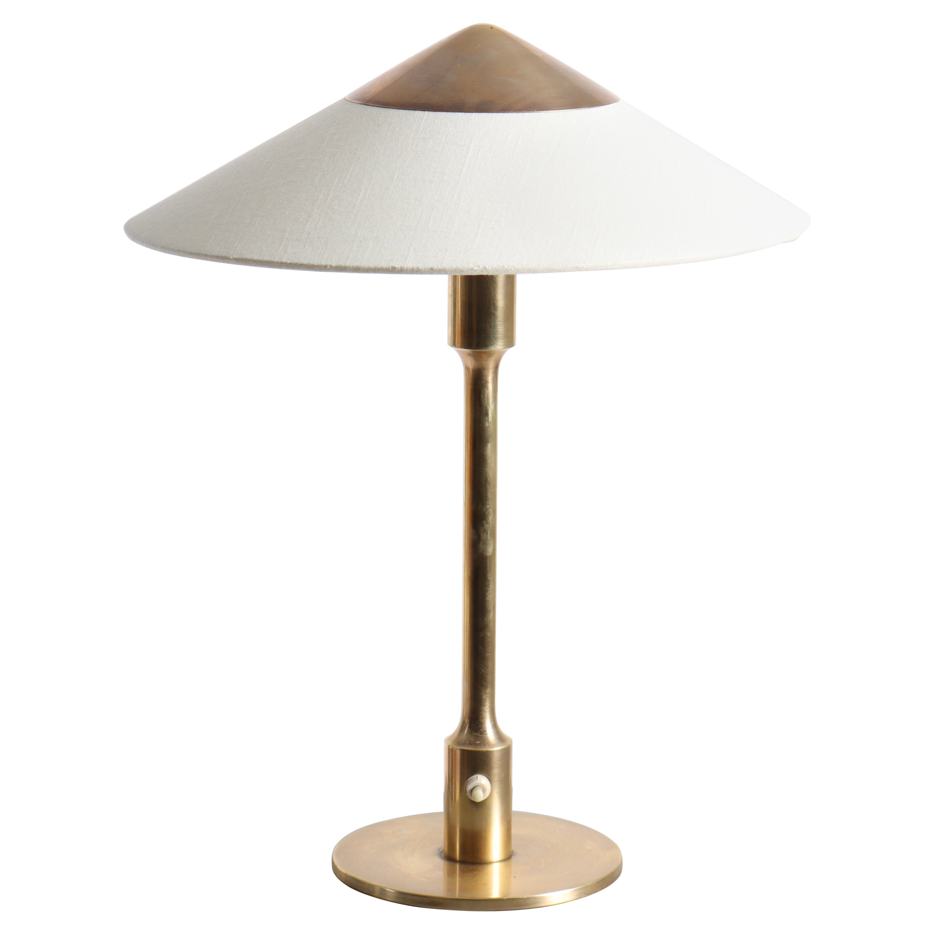 Mid-Century Danish Table Lamp in Brass, 1950s For Sale