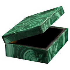 Genuine Handcrafted Malachite Box With Velvet Interior