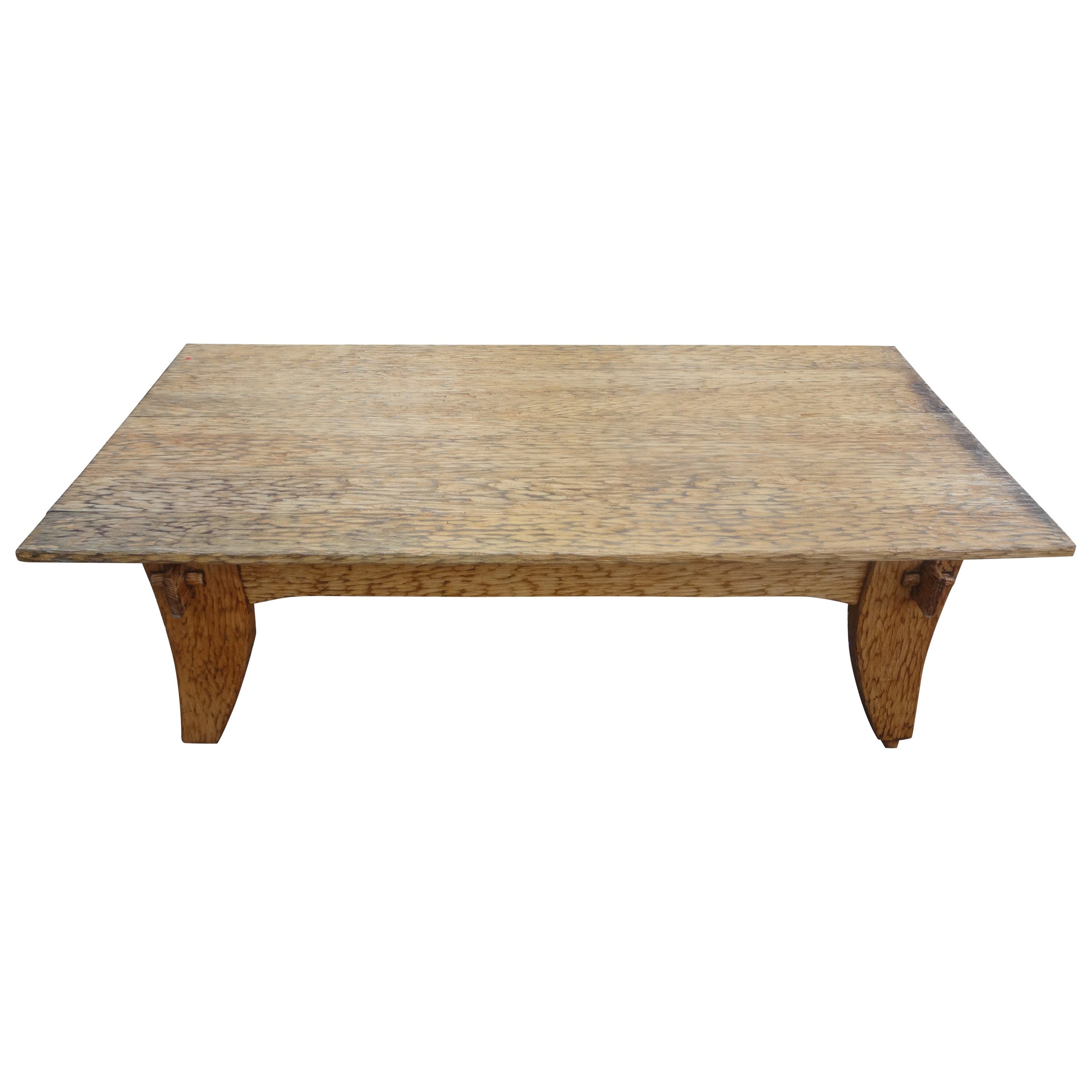 French Brutalist Elm Coffee Table by Atelier Marolles