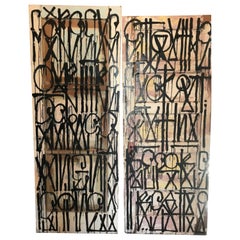 Retna Pair of Painted Doors