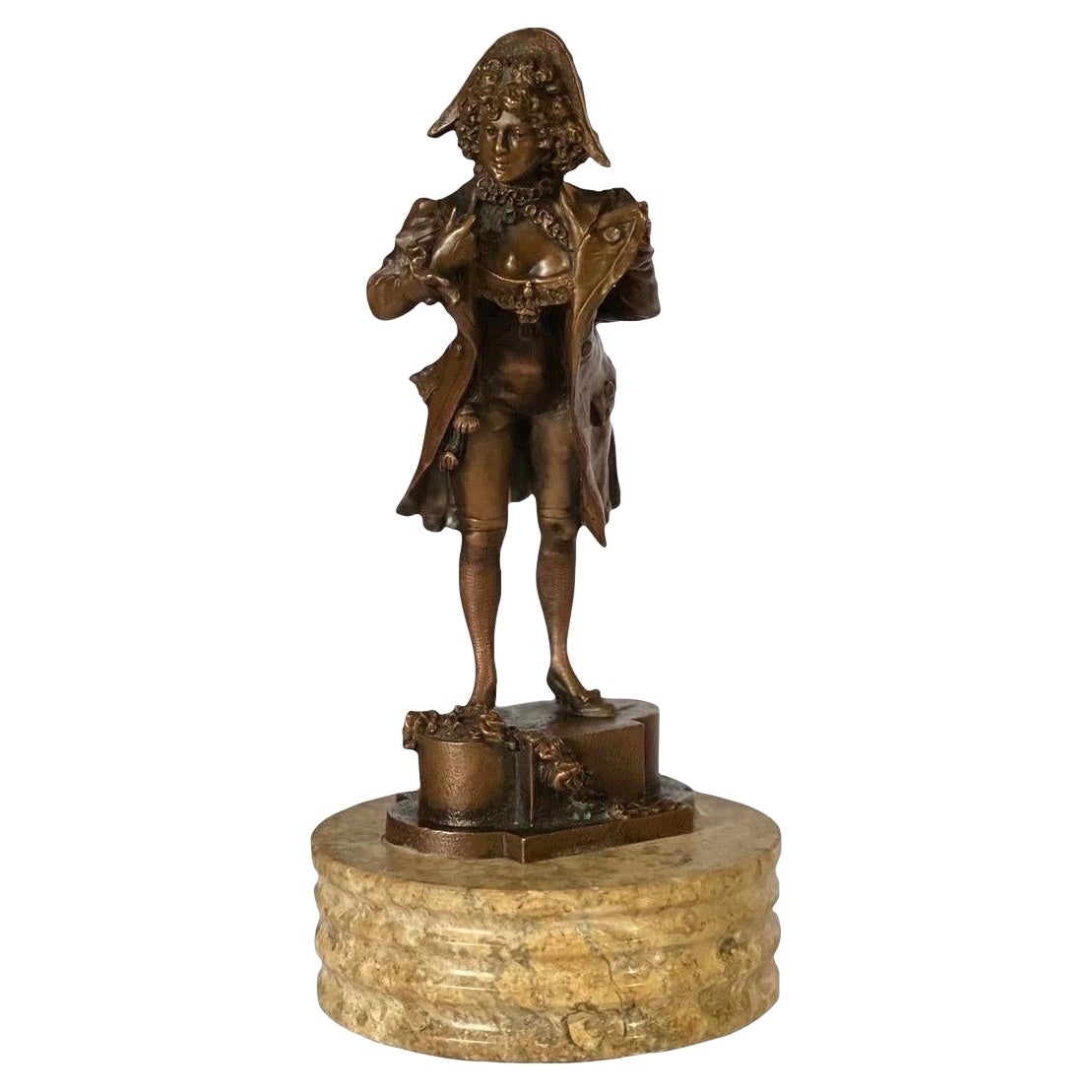 Figurine en bronze habillée de l'époque napoléonienne du XIXe siècle
