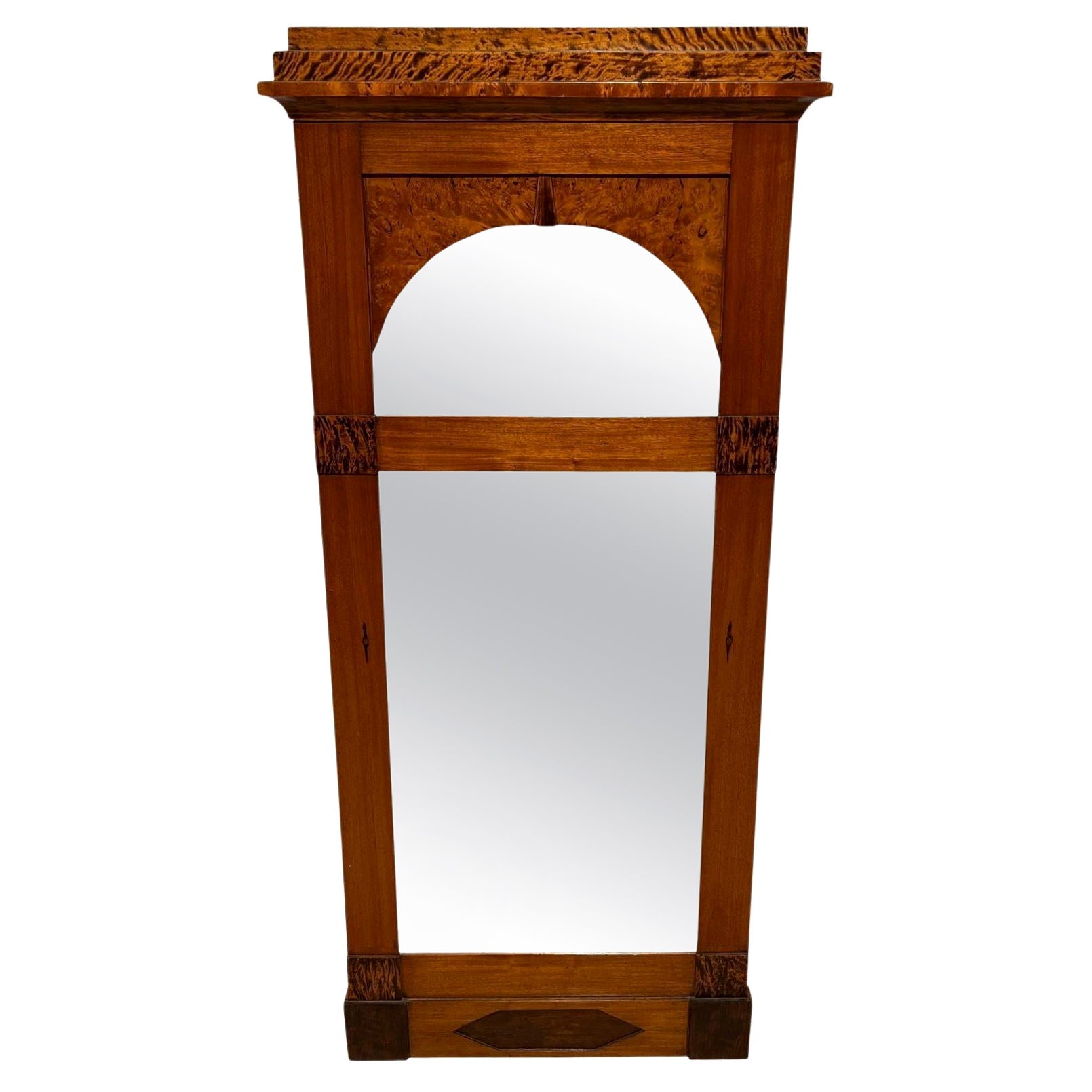 Biedermeier Mirror, Mahogany, Birch and Thuja Roots Wood, Austria, circa 1820