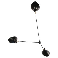 Aplique de Pared Serge Mouille 'Applique Araignée 3 Bras Fixes' en Negro