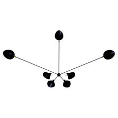Serge Mouille 'Applique Araignée 7 Bras Fixes' Wall Light in Black