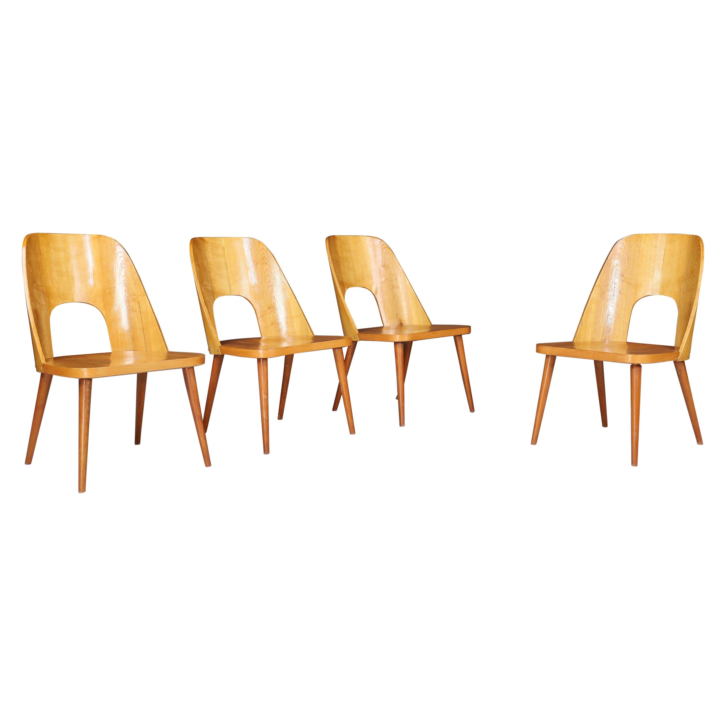 Oswald Haerdtl - Ensemble de quatre chaises à bascule, années 1950 en vente