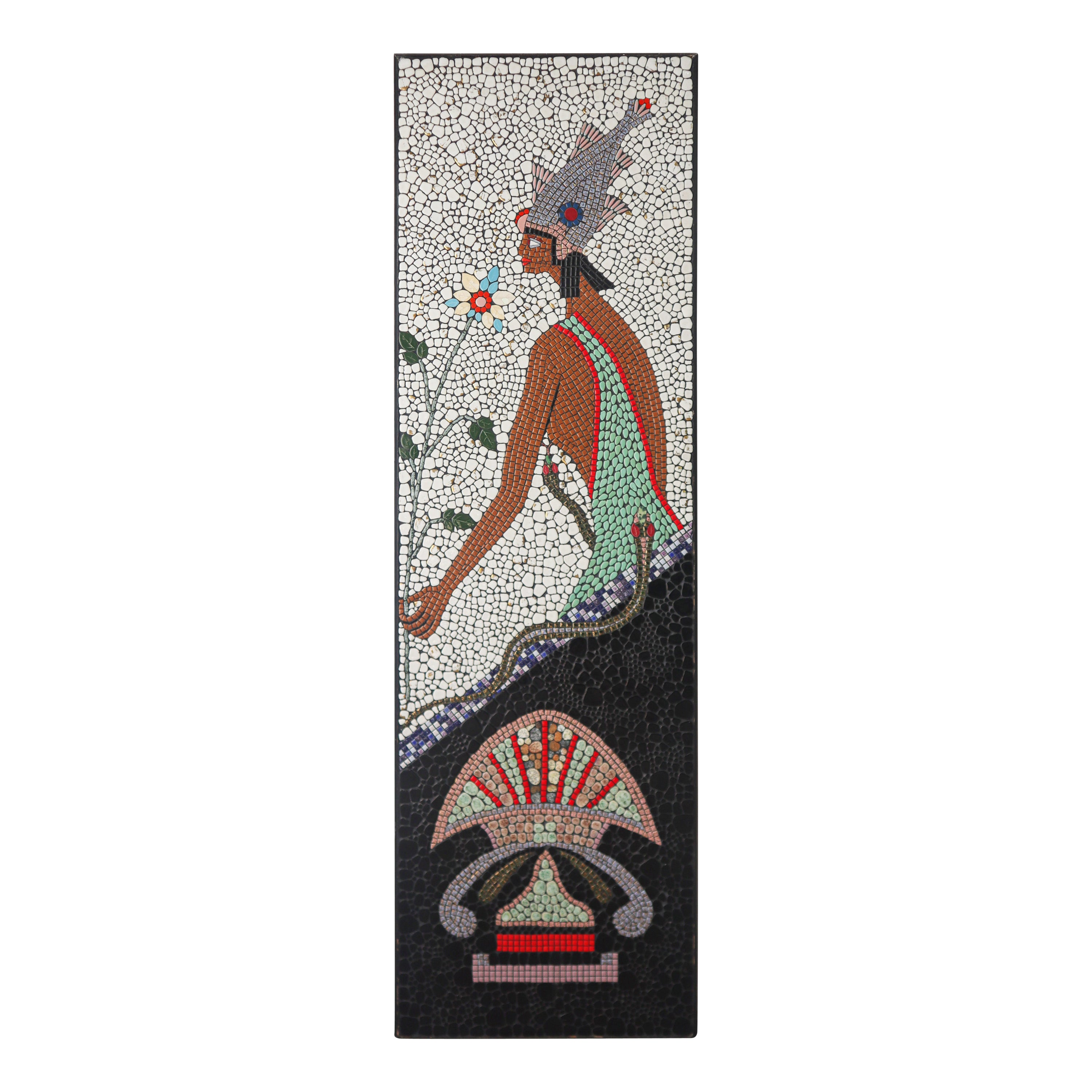 Mosaik einer ägyptischen Göttin aus der Mitte des Jahrhunderts im Angebot