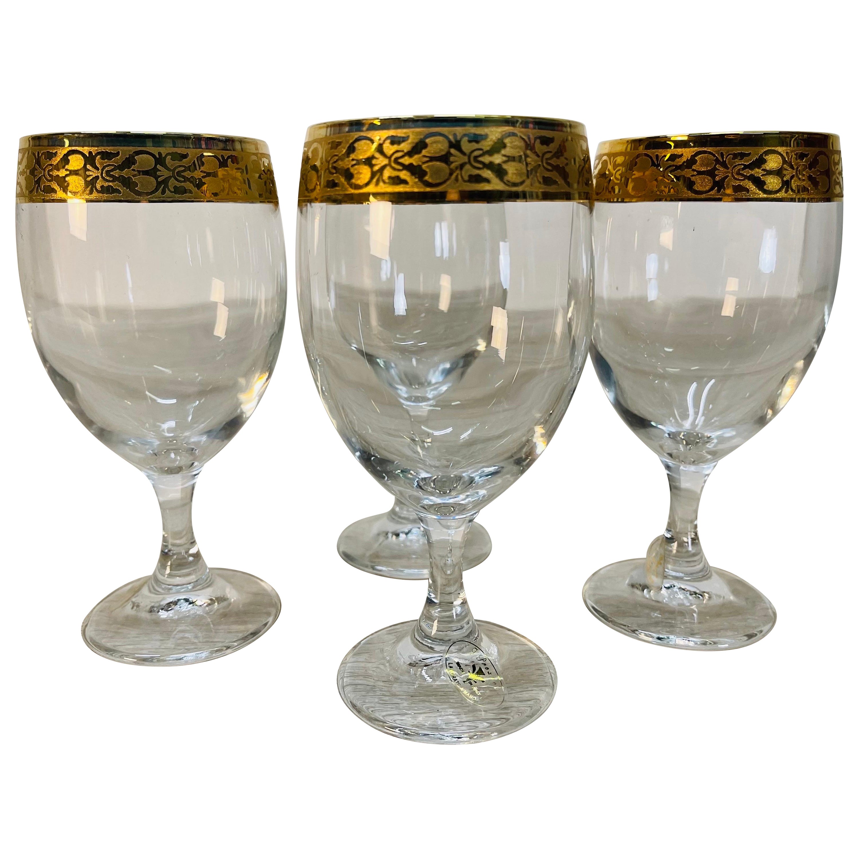 Louis Vuitton inspired wine glass set of four