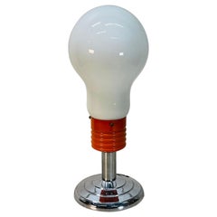 Lightbulb Table Lamp on Chrome Stand