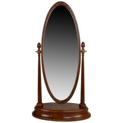 Antique Art Deco Mahogany Psyche Mirror by Georges De Bardyère, France, 1923