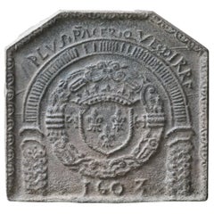 La plaque de cheminée de la Renaissance française du 17e siècle « Arms of France »