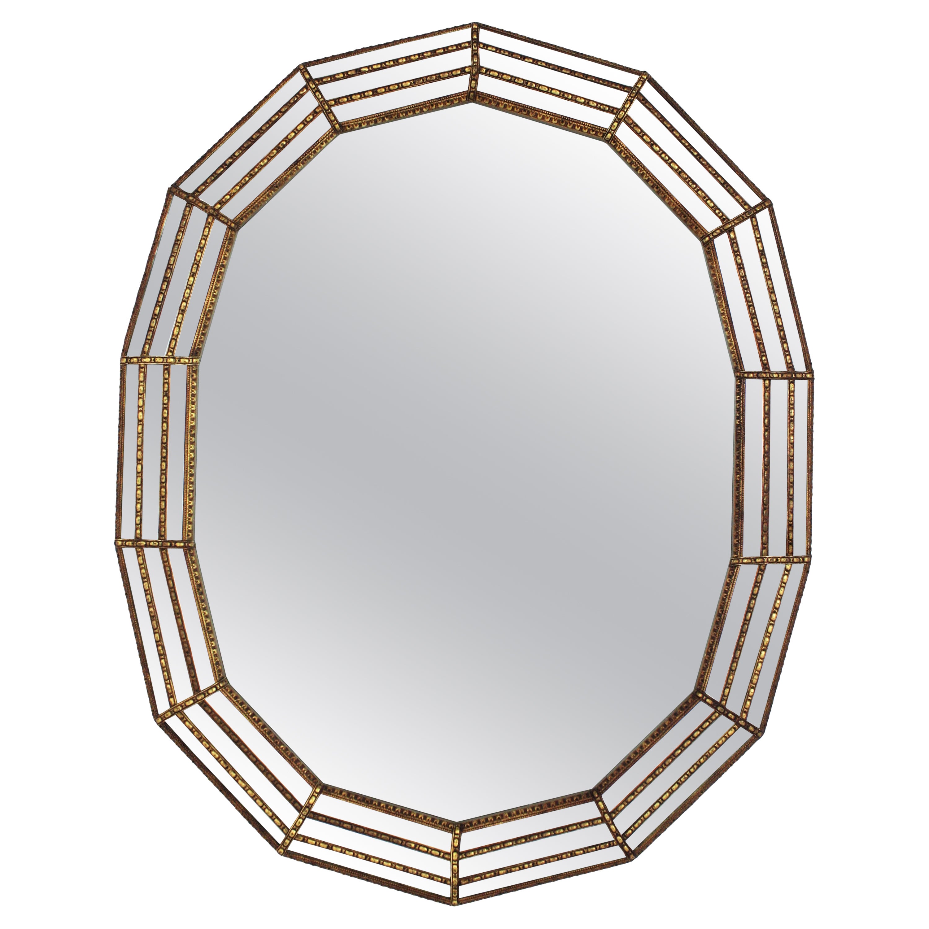 Brass Wave Mirror at 1stDibs
