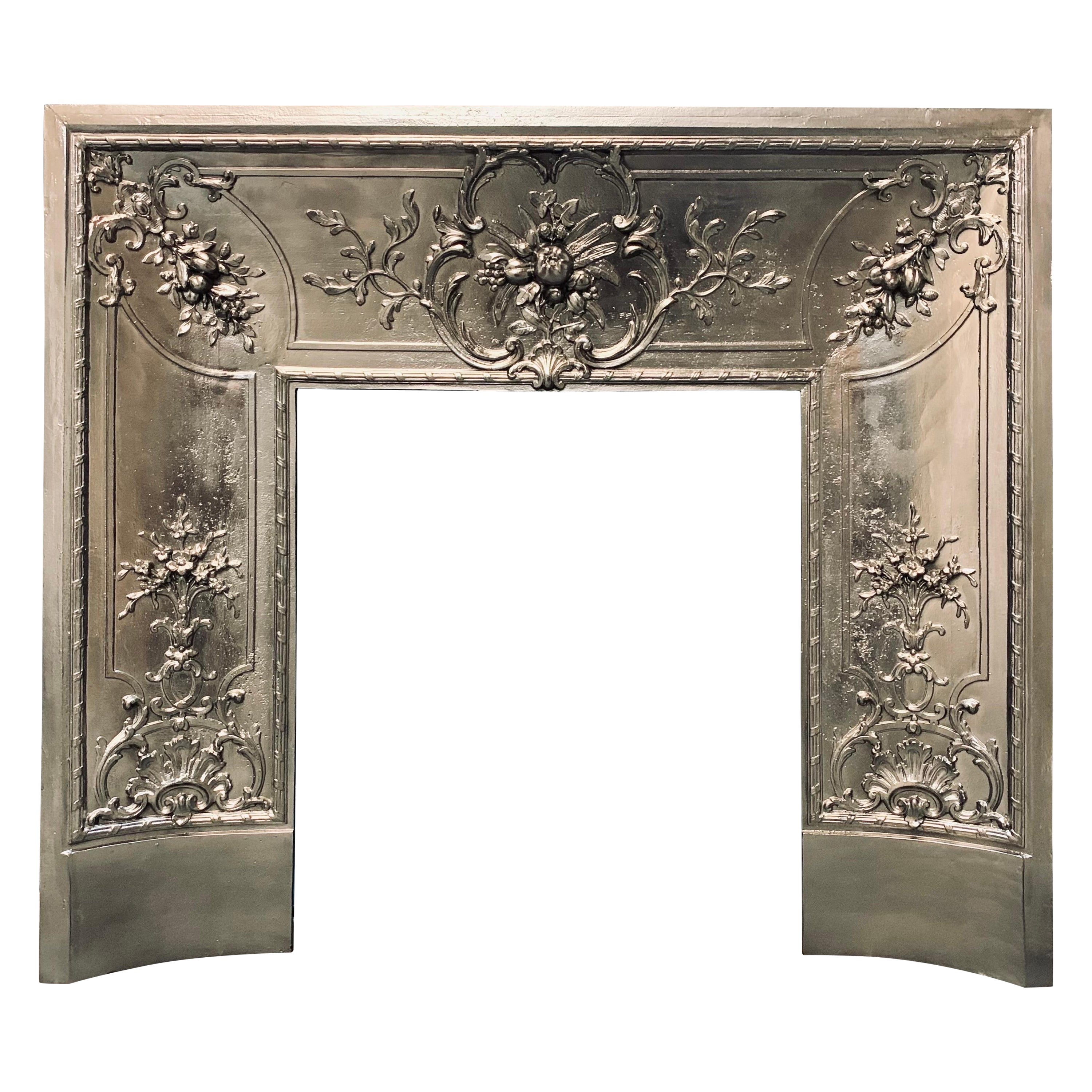French 19th Century Victorian Cast Iron Fireplace Insert For Sale