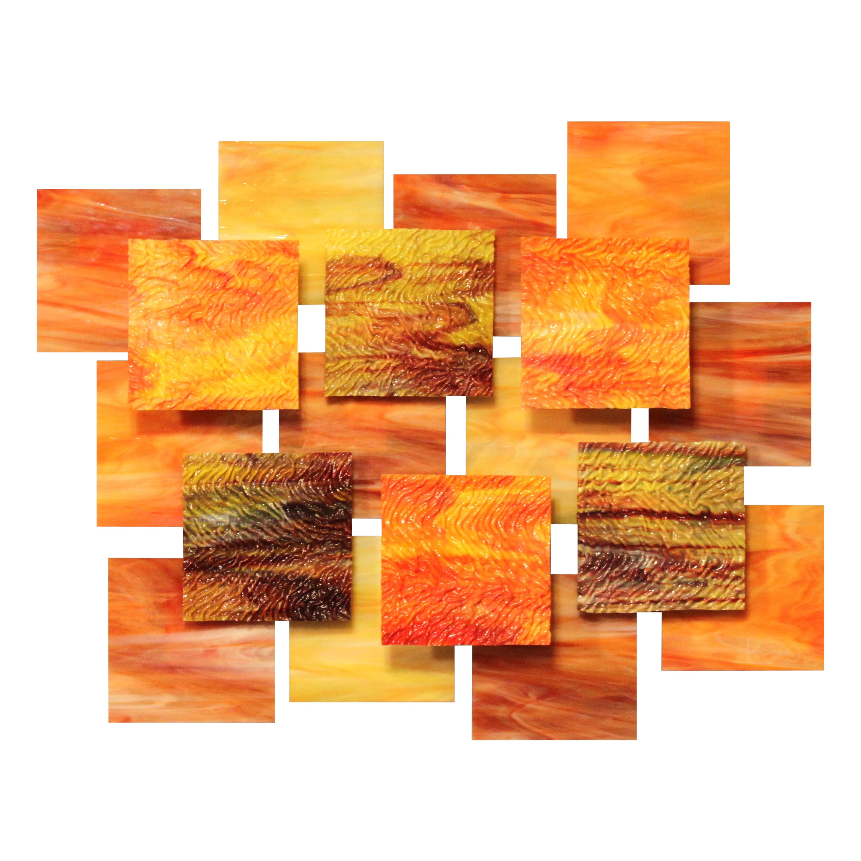 "Autumn AP" Original Glass and Metal Wall Sculpture For Sale