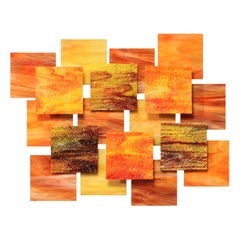 "Autumn AP" Original Glass and Metal Wall Sculpture