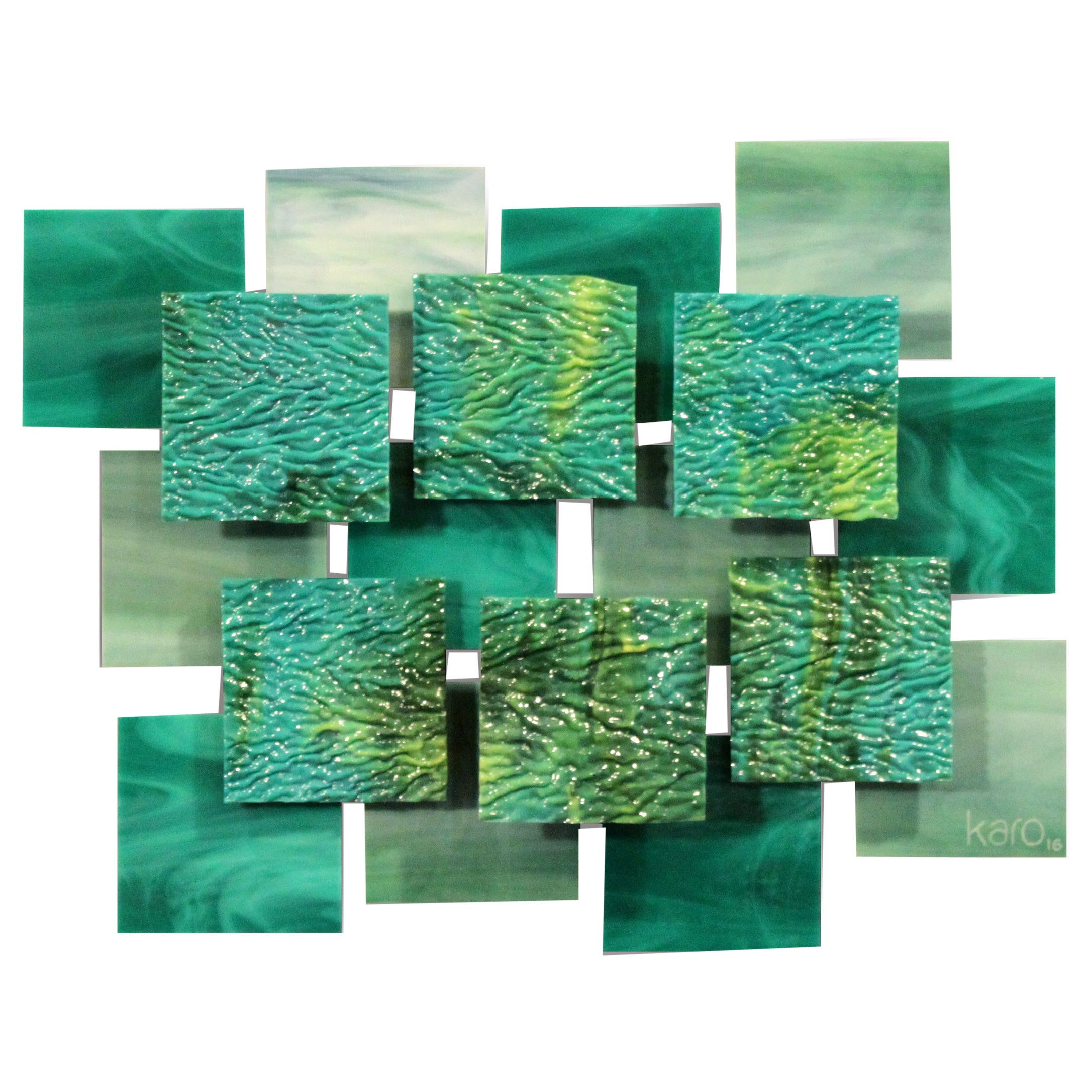 "Coral AP" Original Glass and Metal Wall Sculpture For Sale