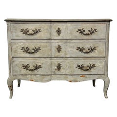 Provincial Gustavian Style Swedish Paint Decorated / Distressed Commode, Chest