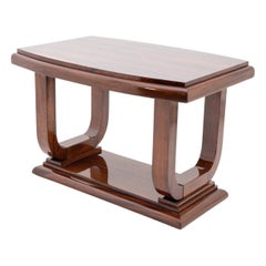 20th Century French Art Deco Antique Rectangular Veneered Mahogany Console Table