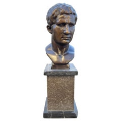 Italienische Grand Tour-Bronzebüste von Marcus Vipsanius Agrippa aus dem 19. Jahrhundert