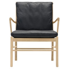 Stuhl „OW149 Colonial“ aus Eiche, schwarzem Leder und Öl für Carl Hansen & Sohn