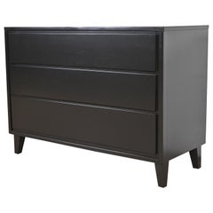 Vintage Russel Wright for Conant Ball American Modern Black Lacquered Chest of Drawers