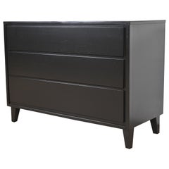 Commode laquée noire moderne américaine de Russel Wright pour Conant Ball