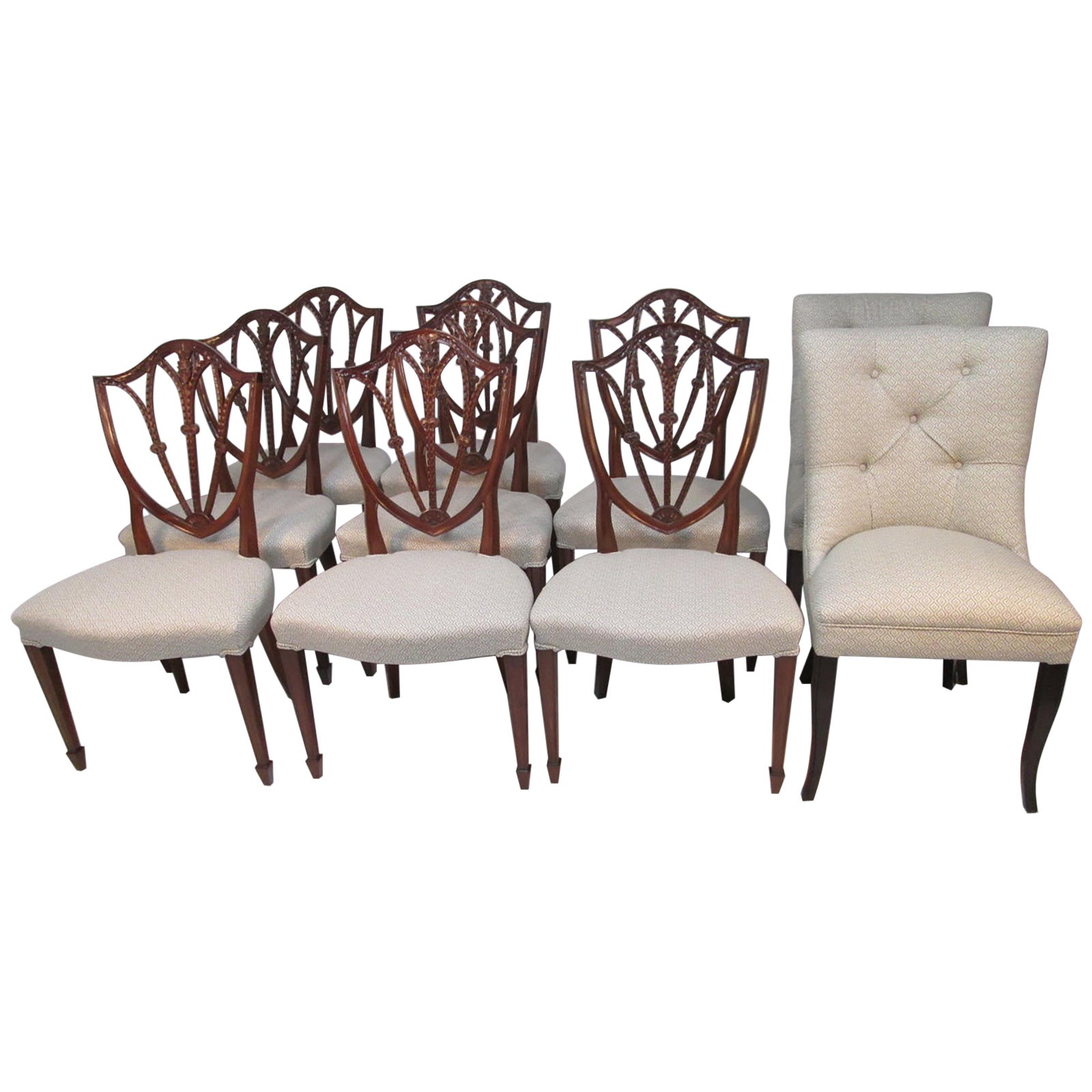 Set of Ten Mahogany Dining Room Chairs