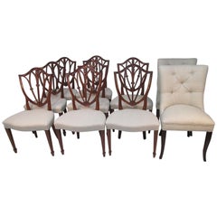 Set of Ten Mahogany Dining Room Chairs