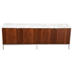 Florence Knoll Four Position Credenza Rosewood Marble Chrome Steel 1960s